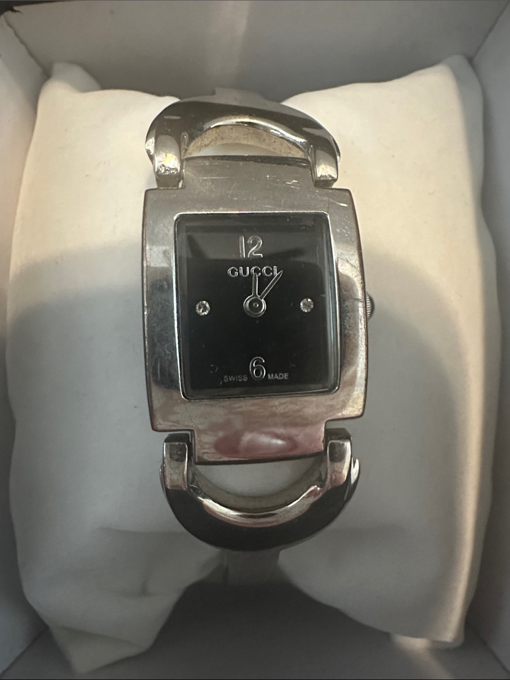 Gucci Silver Watch with Black Square Dial - Picture 1 of 9
